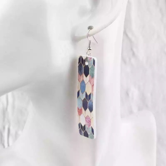 Mermaid Print Ladies Lightweight Leather Earrings - Picture 1 of 4